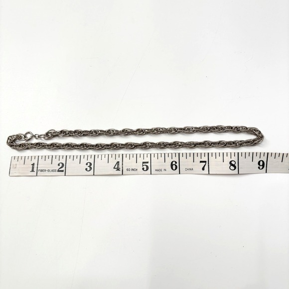 Silvertone Byzantine Chain Necklace 18" Woven Link Spring Clasp Lightweight - Picture 4 of 4